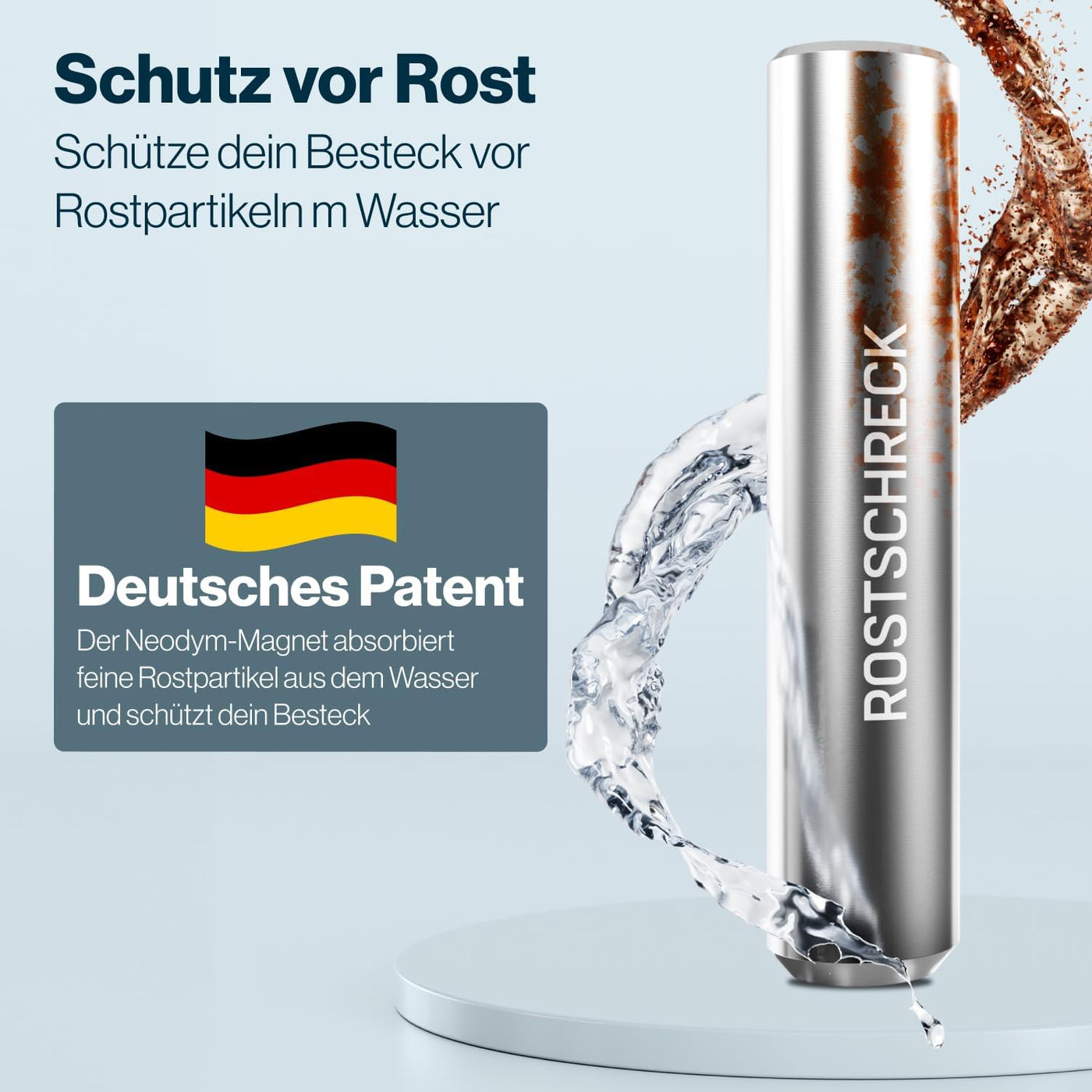 Rostschreck-Stick schützt vor Rostpartikeln im Wasser